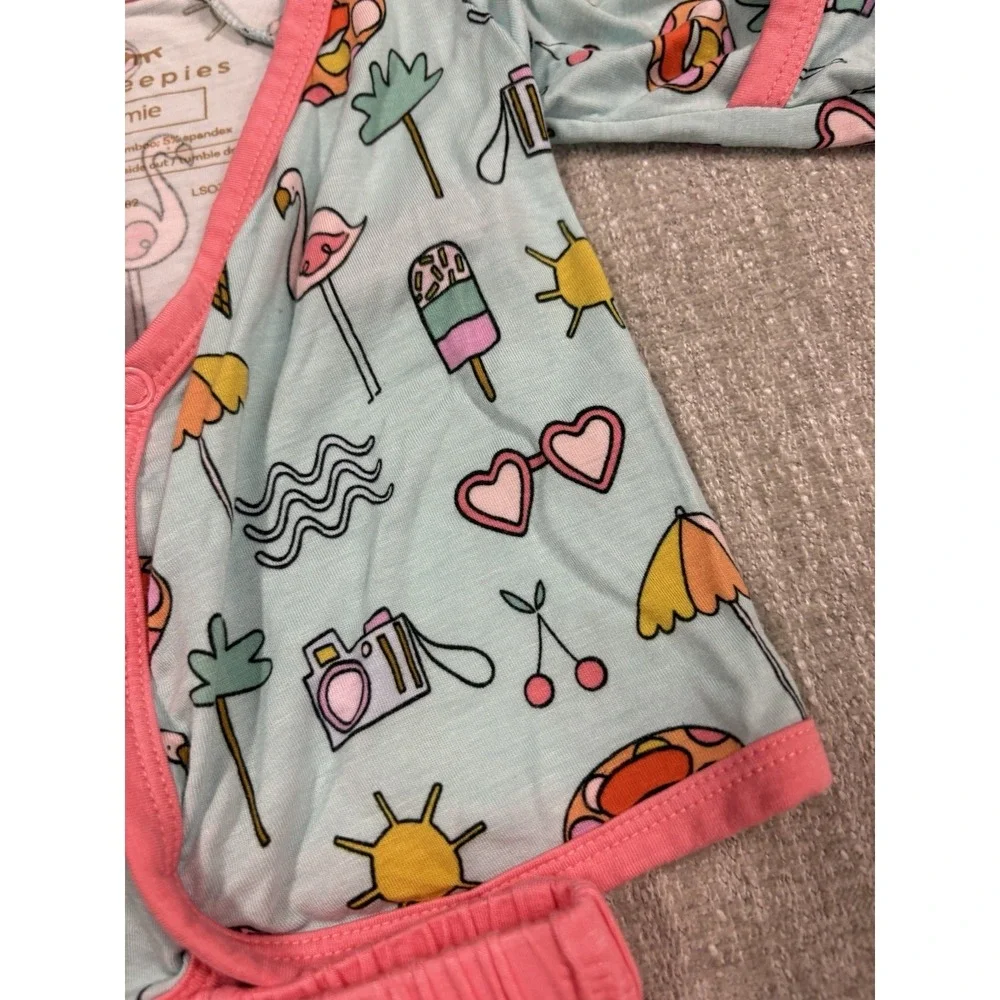 Little Sleepies Pool Party Girl Crossover Set Size Preemie Bamboo Kimono Top